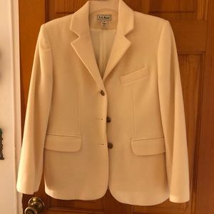 LL Bean cashmere blend jacket 4 petite cream